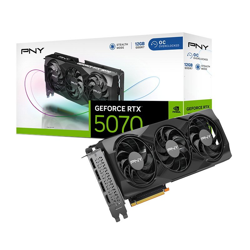 NVIDIA PNY GeForce RTX 5070 12GB Overclocked Triple Fan