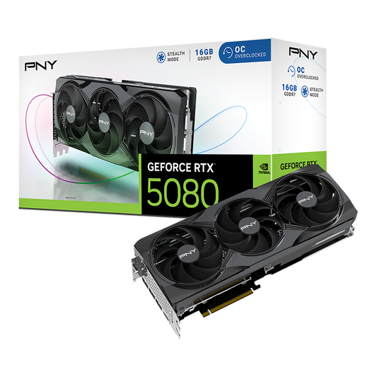 NVIDIA PNY GeForce RTX 5080 16GB Overclocked Triple Fan.