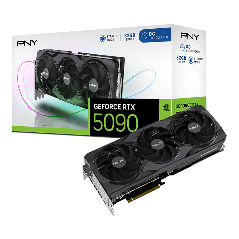 NVIDIA PNY GeForce RTX 5090 32GB Overclocked Triple Fan.