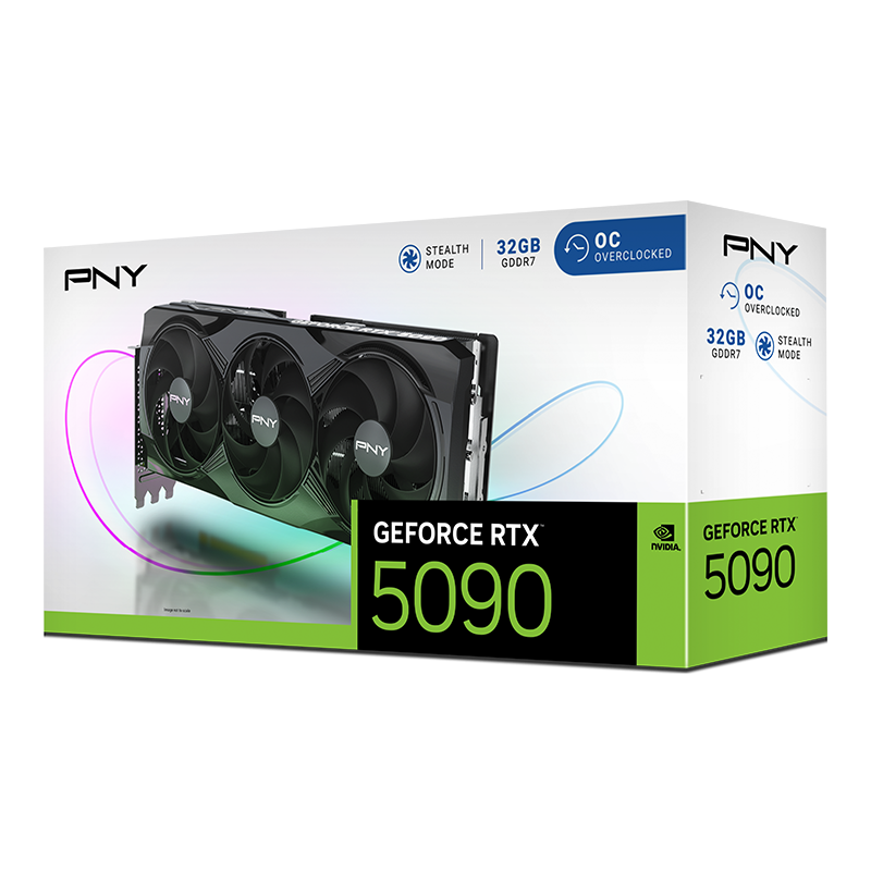 NVIDIA PNY GeForce RTX 5090 32GB Overclocked Triple Fan.
